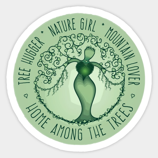 Asheville, NC - Nature Tree Girl - Green 20 Sticker by AVL Merch